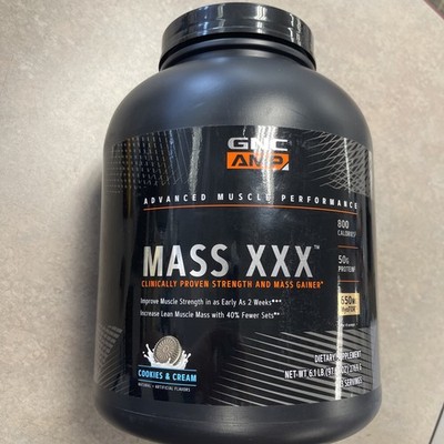 GNC AMP Mass XXX Mass Gainer High Protein High Calorie Cookies & Cream 6.1 lb