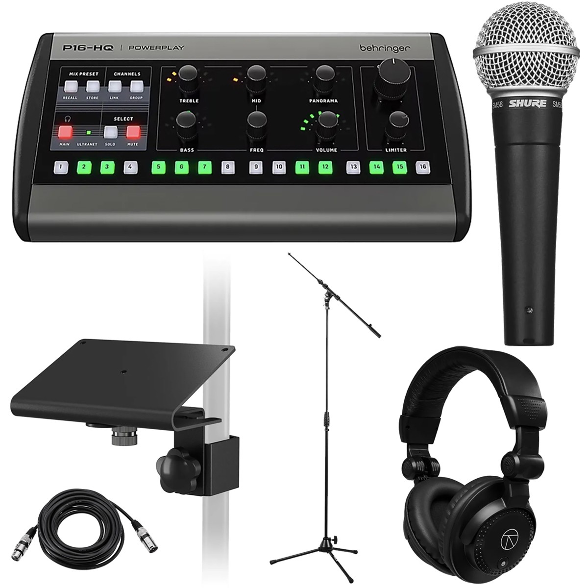 Behringer P16-M キューボックス　本箱、付属品あり Behringer P16-HQ POWERPLAY 16-Channel Personal Monitoring Mixer