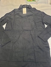 A New Day Sweater Dress Small Black Ribbed Stretch Long Sleeve