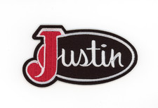 Justin Boots Patch Iron-On Sew-On Western Cowboy Logo Work Apparel Applique