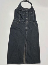 Universal Thread Halter Denim Midi Dress - Dark Wash - Size 8 New
