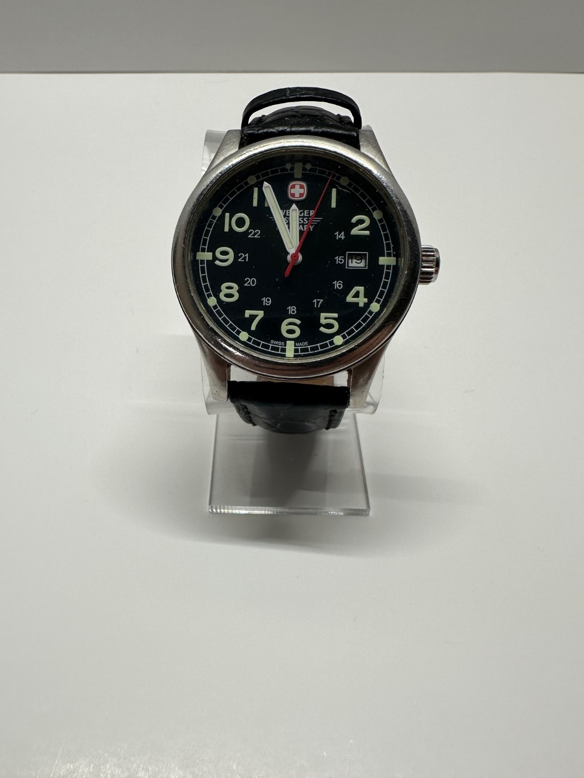 Wenger Swiss Military Men’s Watch Cream Dial Leather Strap 7299X/T  New Battery