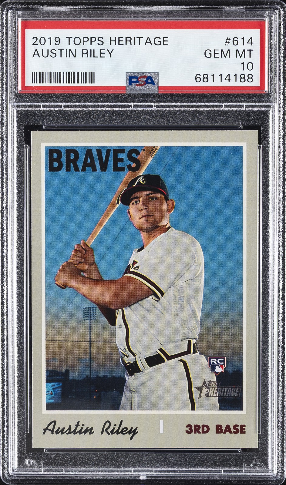2019 TOPPS HERITAGE #614 AUSTIN RILEY PSA 10