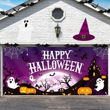Happy Halloween Garage Door Banner Decorations 6 X13ft Ghost Large Backyard Cove