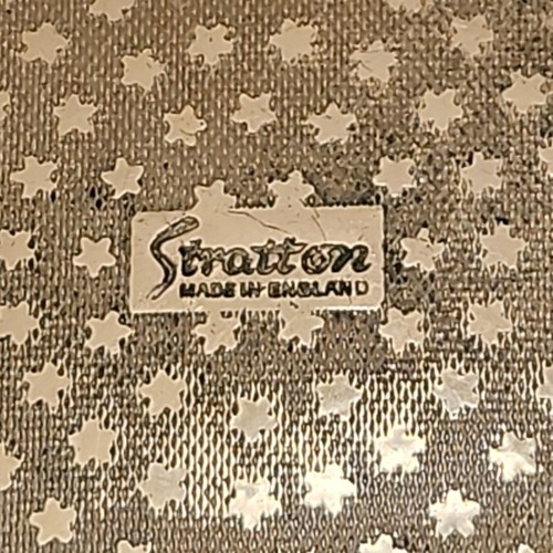 Estuche en polvo espejo estampado azul compacto maquillaje Stratton vintage Inglaterra - Imagen 12 de 18