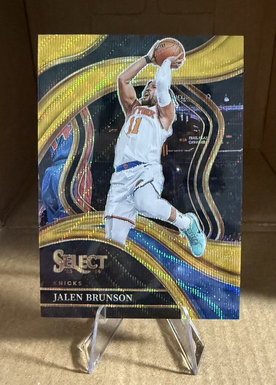 2023-24 Panini Select Courtside knicks Jalen Brunson #207 Gold Wave Prizm 9/10