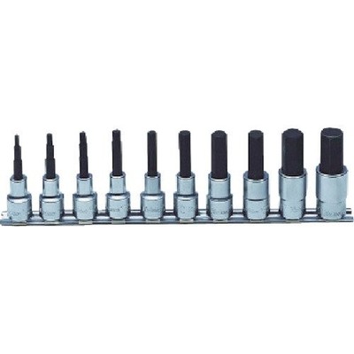 Ko-ken 1/2(12.7mm)SQ. Hex bit socket rail set Total length 50mm 10 pieces RS4010