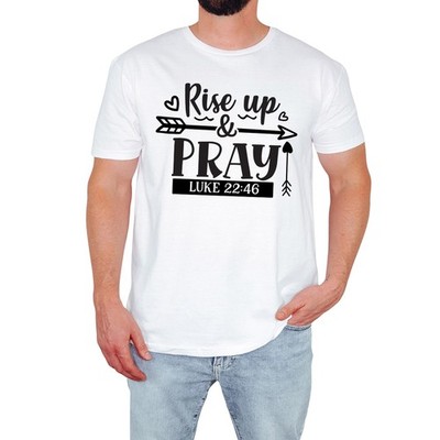 Rise Up And Pray Herren T-Shirt Christian Inspirational Lukas 22:46 Geschenk