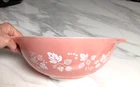 Vintage Pyrex Large Pink Gooseberry Mixing Bowl Cinderella 444 Nesting 4 QT