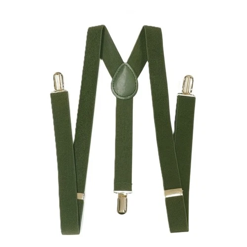Adjustable Adult Khaki Suspenders for Men & Women with Strong Clips – Classic St