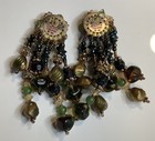 Vintage 1990 Colleen Toland Beaded Accent Earrings 3-1/2" — photo 3