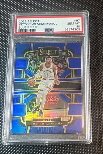 Victor Wembanyama PSA 10 BLUE PRIZM ROOKIE CARD  2023 Panini Select CONCOURSE RC