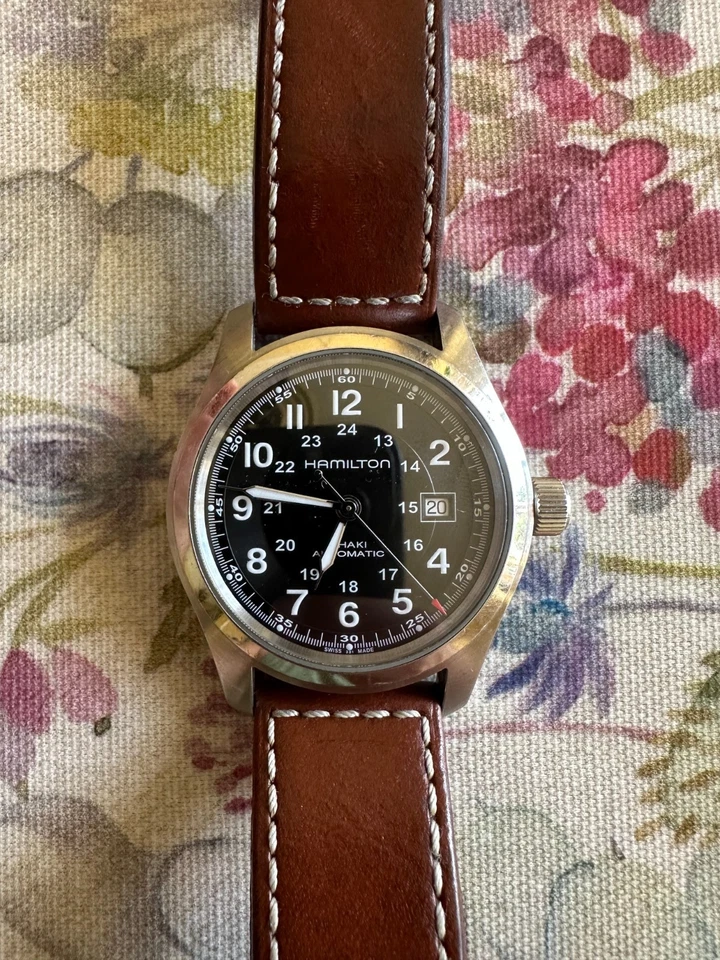 Hamilton Khaki Automatic 42mm Blue Dial Date Brown Leather Strap H706050, photo 1 of 5