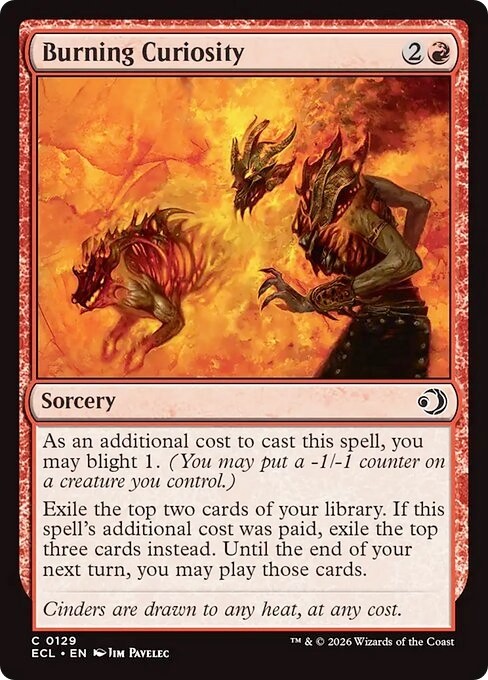 BURNING CURIOSITY x4 mtg NM-M Lorwyn Eclipsed 4 Common