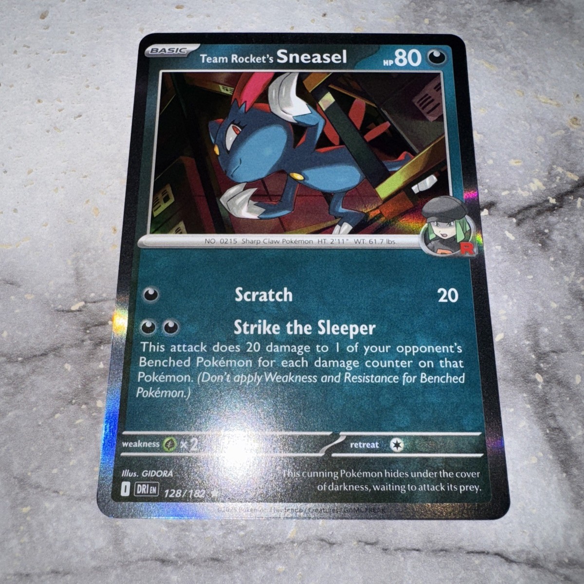 Team Rocket's Sneasel - 128/182 SV10 Destined Rivals English Holo