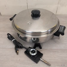 Saladmaster 11" 7817 Stainless Steel Electric Skillet 900 Watts Immersible ~~