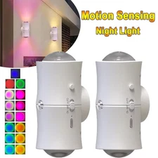 2X RGB Modern LED Wall Light Sconce Lamp Fixture Home Motion Sensor Night Light