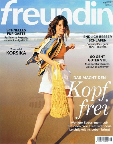 freundin 15/2025 Frauenzeitschrift/ Korsika-Urlaub, bequeme Shorts, wenig Stress