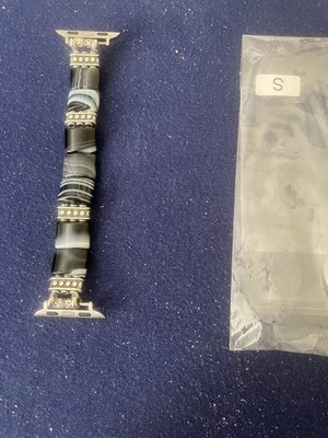 Cape Diablo Apple Watch Stretch Armband Jade Glimmer Schwarz 38-45mm   NEU