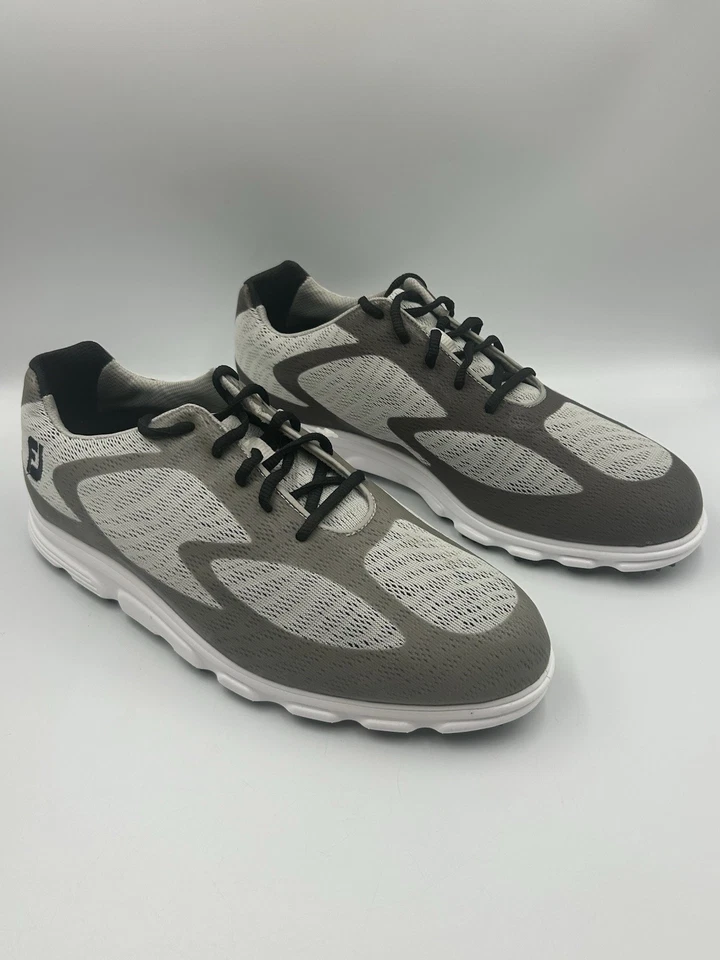 Nuevos zapatos de golf FootJoy Superlites XP sin clavos para hombre 11 W gris ligero 58025 Foto 3 de 4
