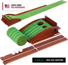 Putting Green Indoor, Golf Putting Mat Putting Matt with Auto Ball Return Traini