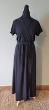 Boohoo Black Maxi Dress Size 12 side splits womens