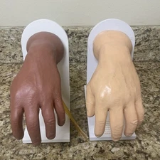 Lot of 2 - Nasco Lifeform LF01139 Advanced IV Manikin Hand - Caucasian / Brown