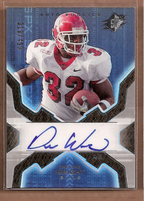 2007 SPx #173 Dwayne Wright Auto RC /499  - FB