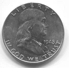 1948  FRANKLIN HALF DOLLAR-90% SILVER- LOT # 309 - LOW MINTAGE