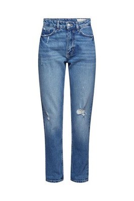 Esprit Damen Denim Jeans Premium Denim Destroyed Look Mom Fit Stretch W27 L28