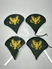 Lot Of 4 U.S. Military Specialist 4 E-4 Rank Patch Insignia Yellow on Green