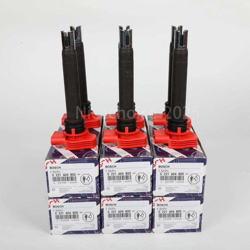 6PCS OEM Audi 3.0 3.2 FSI A4 A5 A6 Q5 Q7 Bosch Red Top Ignition Coil Packs NEW - Imagem 2 de 4