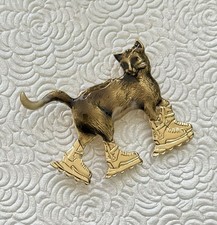 Cat Brooch /Pendant Enamel On Metal