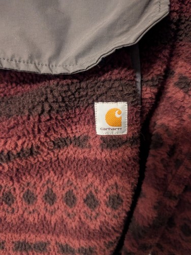 Carhartt Fleece Pullover Jacket Womens XL 16-28 Aztec Port Red Purple - Picture 7 of 12