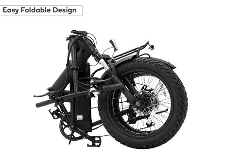 Fortis Shimano 6-Speed 20" Fat Tyre Foldable Electric Bike, Black, Electric - Picture 4 of 11