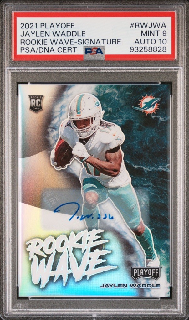 Jaylen Waddle Panini Playoff Rookie Wave #RWJWA Signature