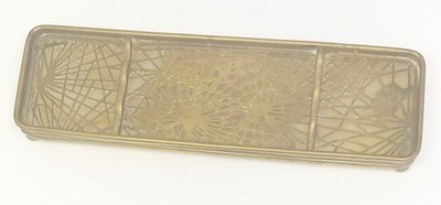 Tiffany Studios Caramel Glass Pine Needle Gold Dore Pen Tray 1004 ~ Free Ship