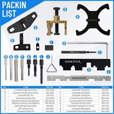 18pc Engine Timing Tool Kit Fits Ford Mazda Camshaft Flywheel