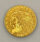 1911 P US $2.50 Gold Indian Coin .1209AGW XF L24786
