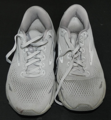 b Brooks Ghost 15 Womens Running Shoe Comfort Gray Sz 9.5 Used Fair Condition