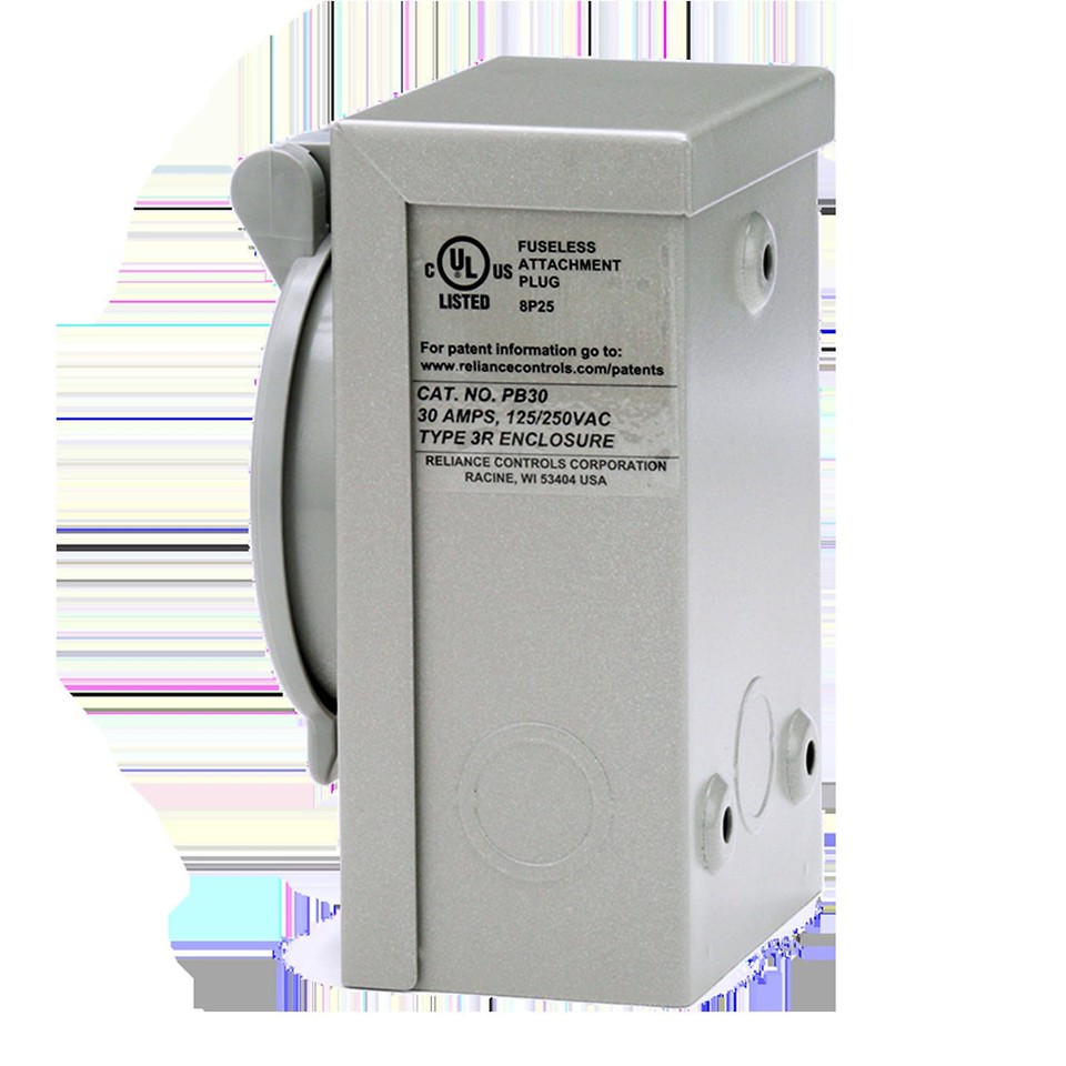 50-Amp NEMA 3R Power Inlet Box CS6375, Gray - Outdoor Generator Plug ...