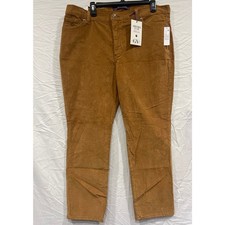 Gloria Vanderbilt Amanda Slim Corduroy Jeans Womens 18 Petite Cider Spice