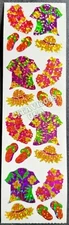 HAMBLY STUDIOS STICKERS PRISMATIC HAWAIIAN LEI HAWAIIAN SHIRT FLIP-FLOPS VINTAGE
