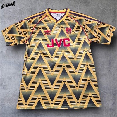 Arsenalアーセナル レプリカシャツ Arsenal Shirt Mens XL Yellow Soccer Football Adidas JVC Rocastle 7