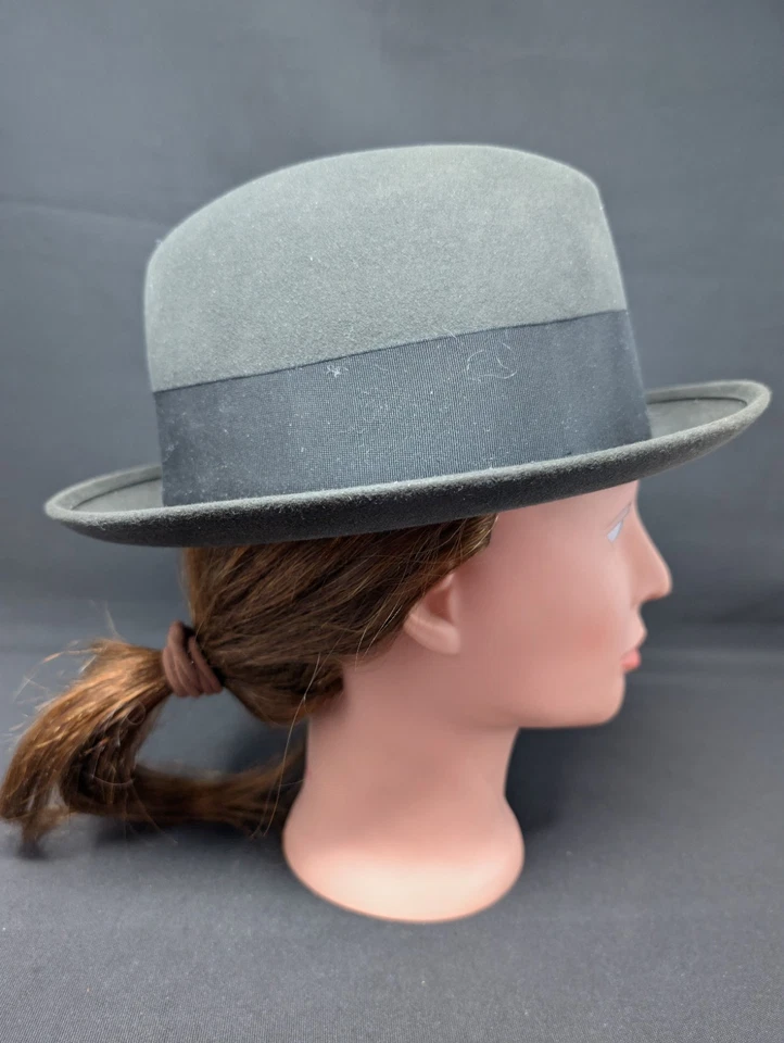 (Talla 7) Sombrero Fedora HOMBURG VINTAGE Royal Stetson Gris Pizarra Carbón Foto 3 de 4