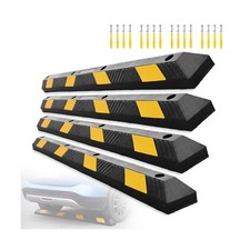 STARSIGNS 4 Pack Rubber Parking Curbs 72 Inch Heavy Duty Parking Stopper for ...