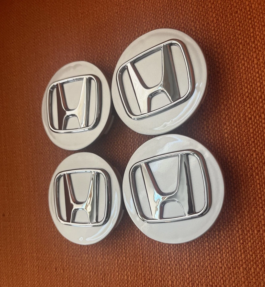 4x Juego de Tapacubos Centrales HONDA Plateados 69MM - - Satisfacción Garantizada Foto 2 de 4