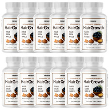 Hair Growth Supports Natural Hair Vitality Skin Health Supplement, 12 Bottles