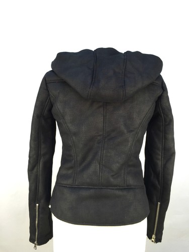 Zara Capucha Chaqueta Piel Sintética Talla Pequeña - Imagen 5 de 9