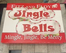 Fitz and Floyd Mingle Jingle Be Merry Tidbit Dish Set Party Tray Bowls Christmas